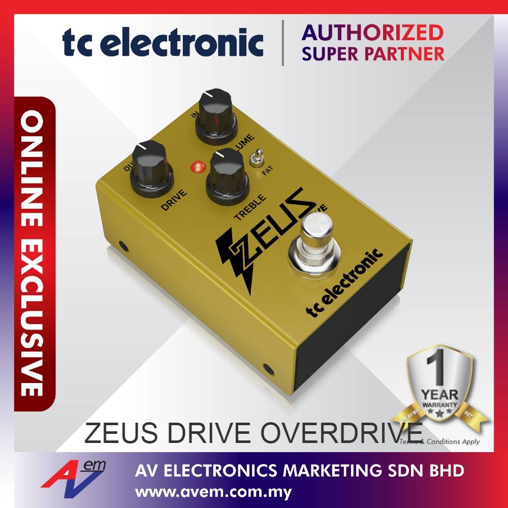 TC ELECTRONIC ZEUS DRIVE OVERDRIVE Legendary Dynamic Overdrive Boost